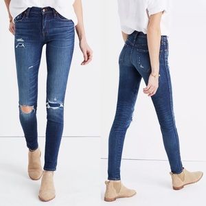 Madewell 9” High Riser Skinny Skinny Distressed Jeans